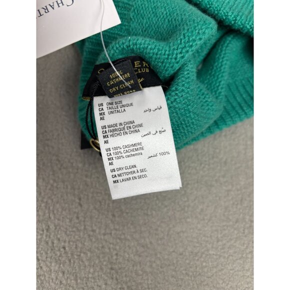 Charter Club 100% Cashmere Teal Knit Beanie Luxury Warm Winter Accessory OS NWTs - Picture 4 of 5